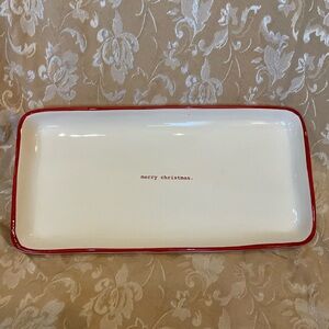 Rae Dunn Red and White Christmas Serving Tray